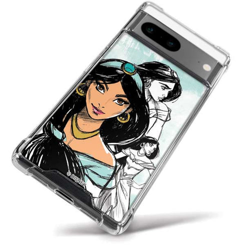 Disney Princess Jasmine Sketch Google Pixel 8a Clear Case